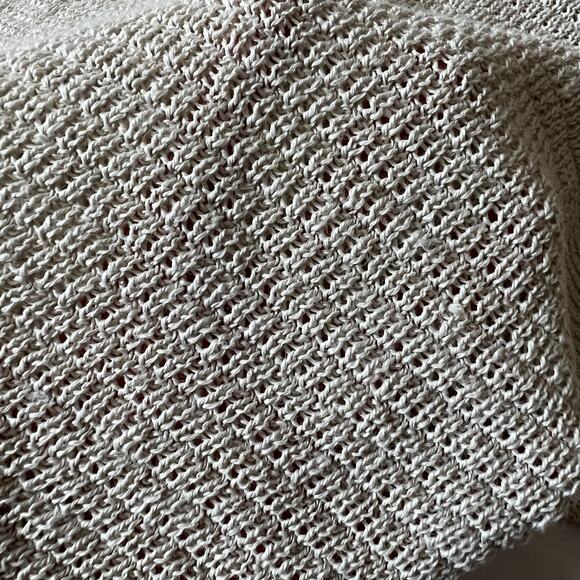 J. Jill Linen Blend Knit Lightweight Open Front Beach Cardigan Size L Neutral - Picture 6 of 10